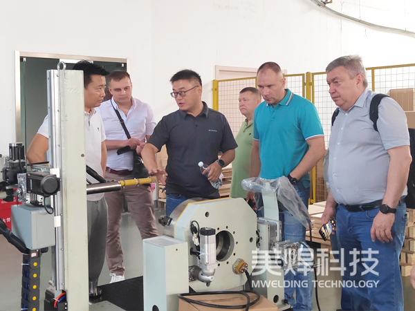 European clients visiting, MWelding automatic welding equipment,Thank you for your trust and support